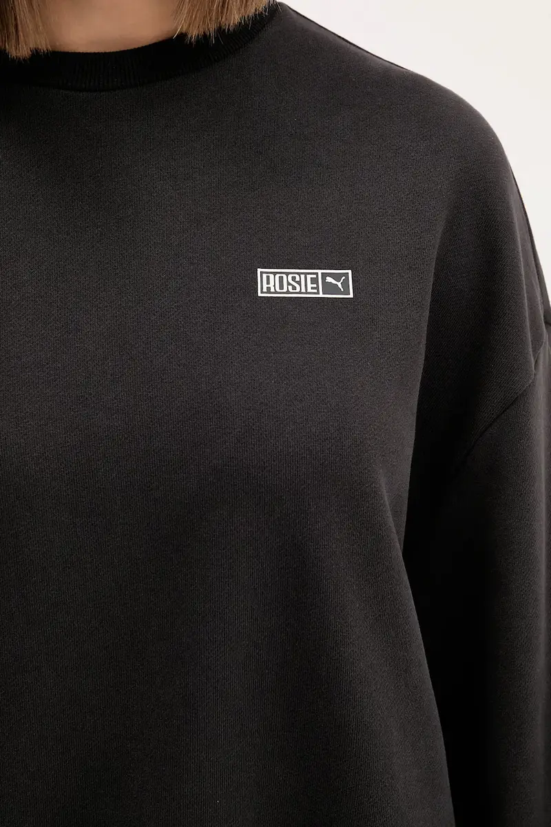 felpa in cotone PUMA x ROSÉ donna colore nero 633803 miniatura 5