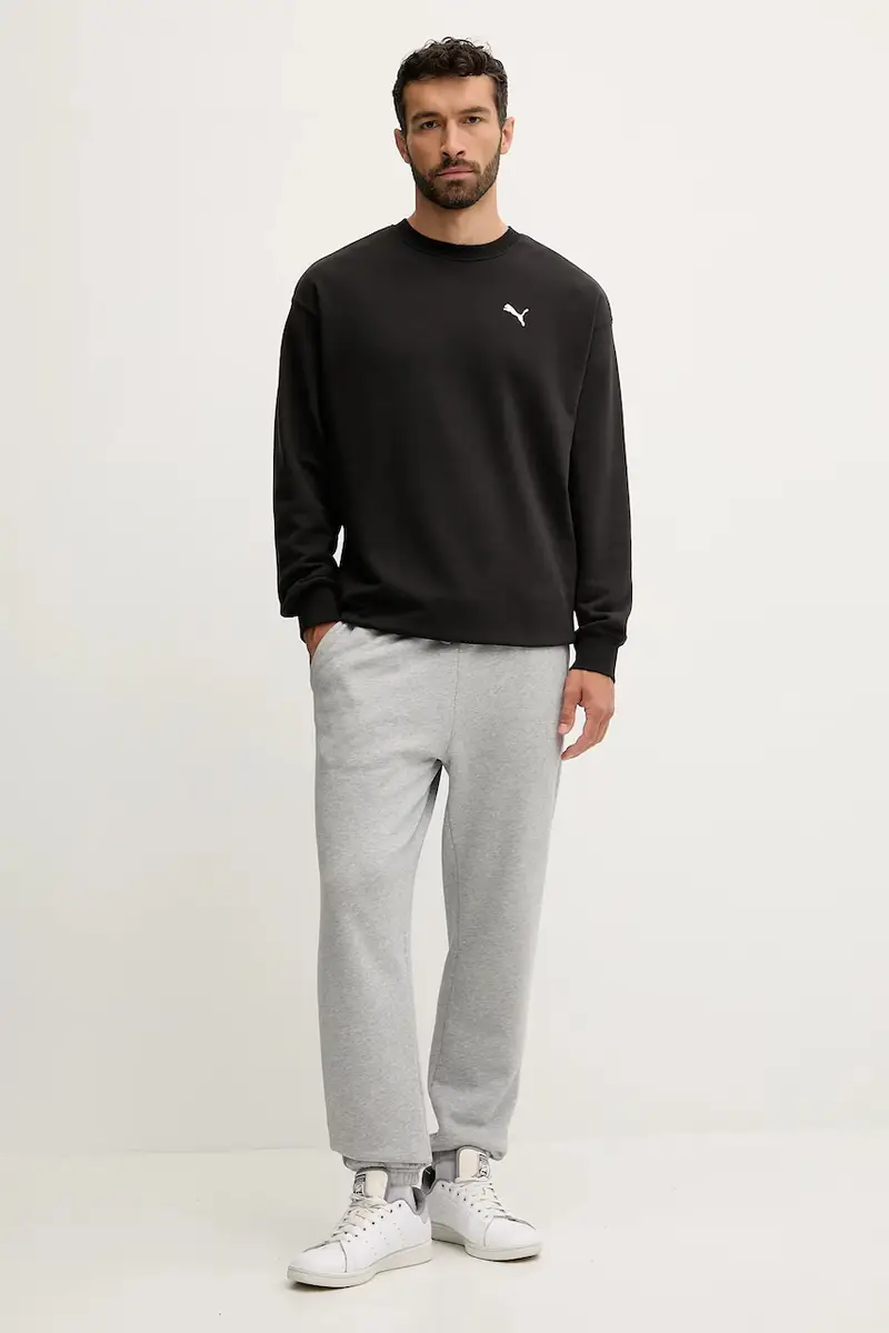 felpa in cotone uomo colore beige 629650 Nero miniatura 2