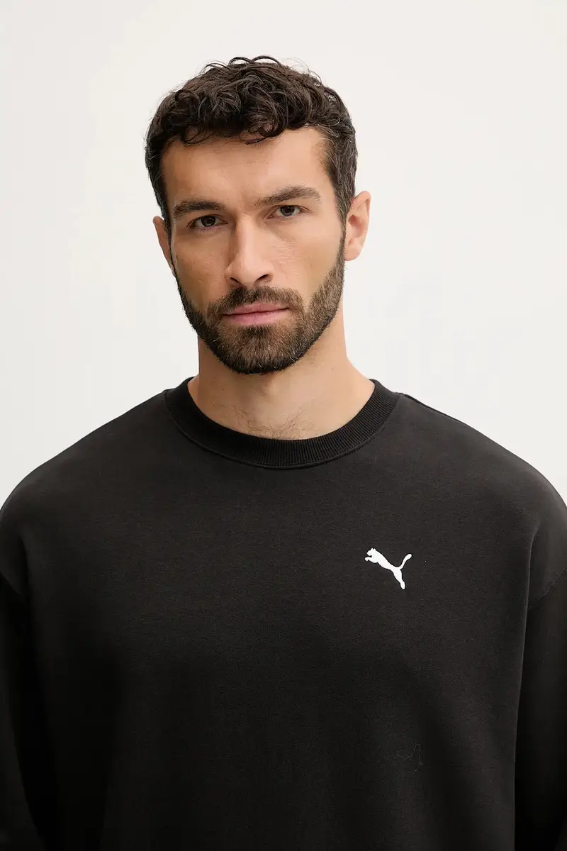 felpa in cotone uomo colore beige 629650 Nero miniatura 4