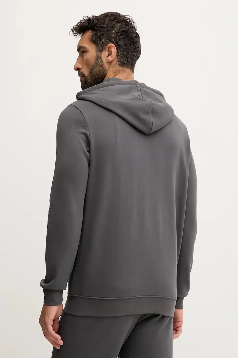 felpa in cotone uomo colore grigio con cappuccio 688255 miniatura 3