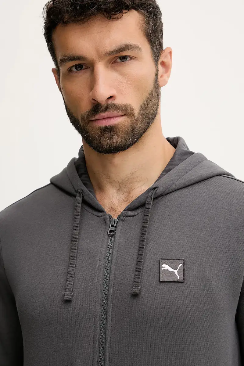 felpa in cotone uomo colore grigio con cappuccio 688255 miniatura 4