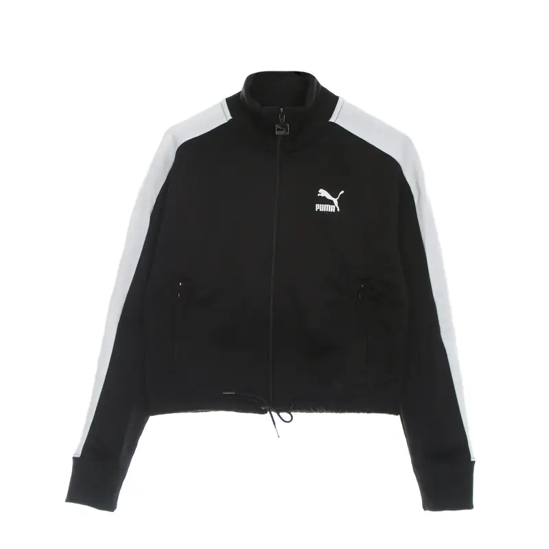 Felpa Leggera Collo Alto Corta Donna T7 Crop Track Jacket Black