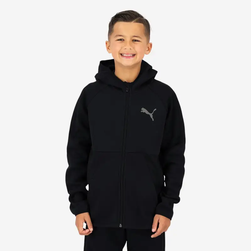 Felpa Puma bambino ginnastica con cappuccio e zip pesante nera | Puma
