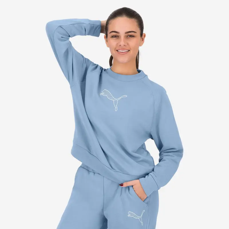 Felpa Puma donna palestra pesante azzurra | Puma Blu