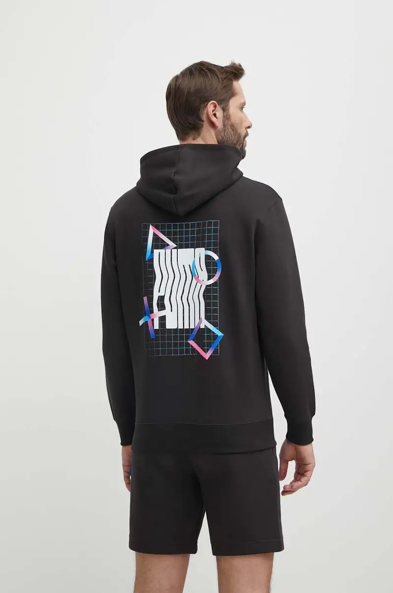 felpa PUMA X PLAYSTATION uomo colore nero con cappuccio 624678 miniatura 3