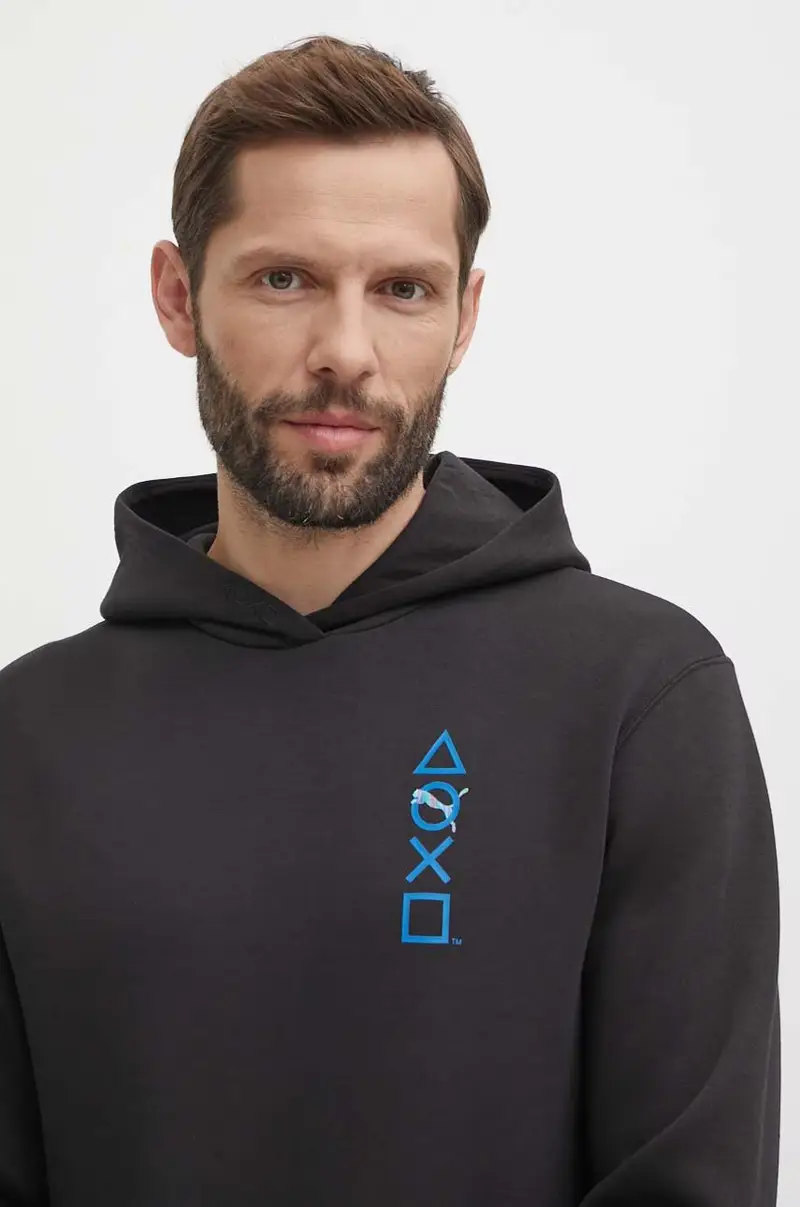 felpa PUMA X PLAYSTATION uomo colore nero con cappuccio 624678 miniatura 4