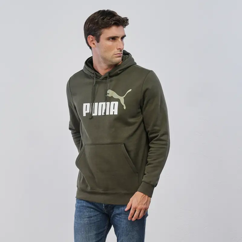 Felpa sportiva verde da uomo con logo