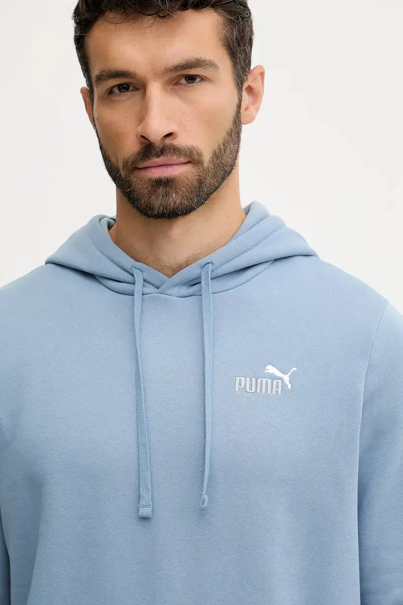 felpa uomo colore blu con cappuccio con applicazione 684718 miniatura 3