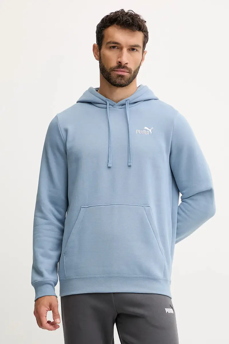 felpa uomo colore blu con cappuccio con applicazione 684718