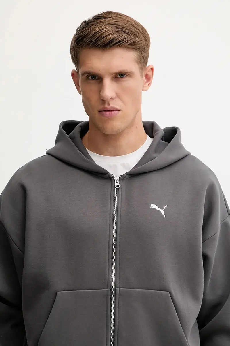 felpa uomo colore grigio con cappuccio 632066 miniatura 4