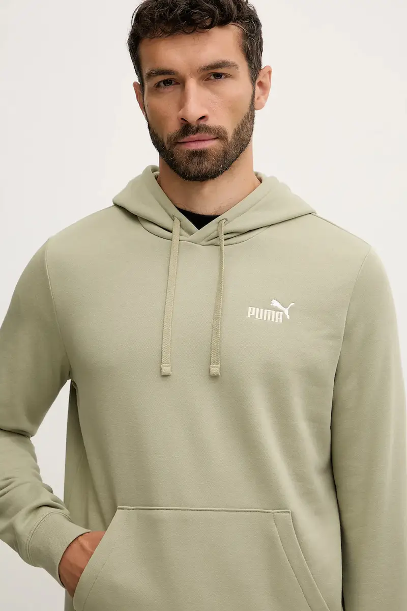 felpa uomo colore verde con cappuccio con applicazione 684718 miniatura 4