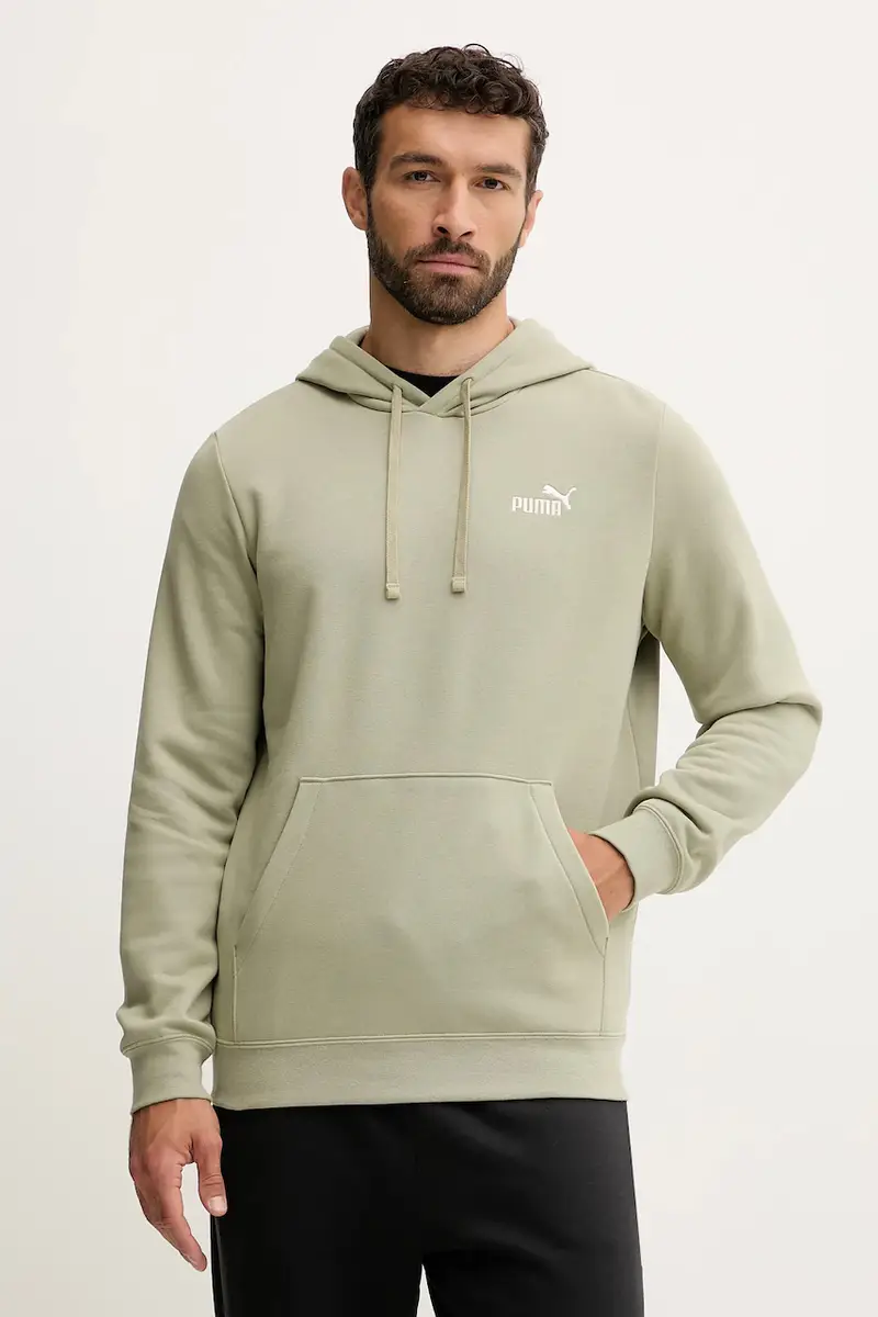 felpa uomo colore verde con cappuccio con applicazione 684718