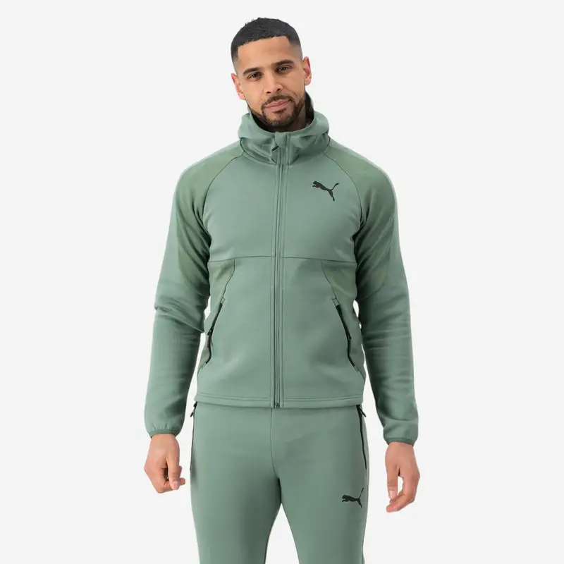 Felpa uomo fitness Puma ACTIVE misto cotone pesante con cappuccio grigia | Puma Grigio verde