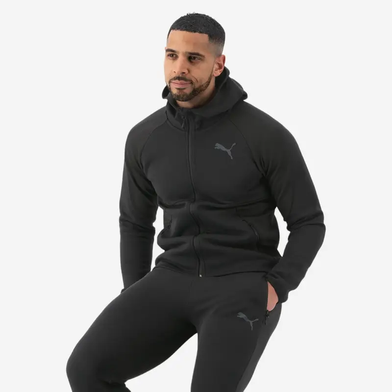 Felpa uomo fitness Puma ACTIVE misto cotone pesante con cappuccio nera | Puma Nero