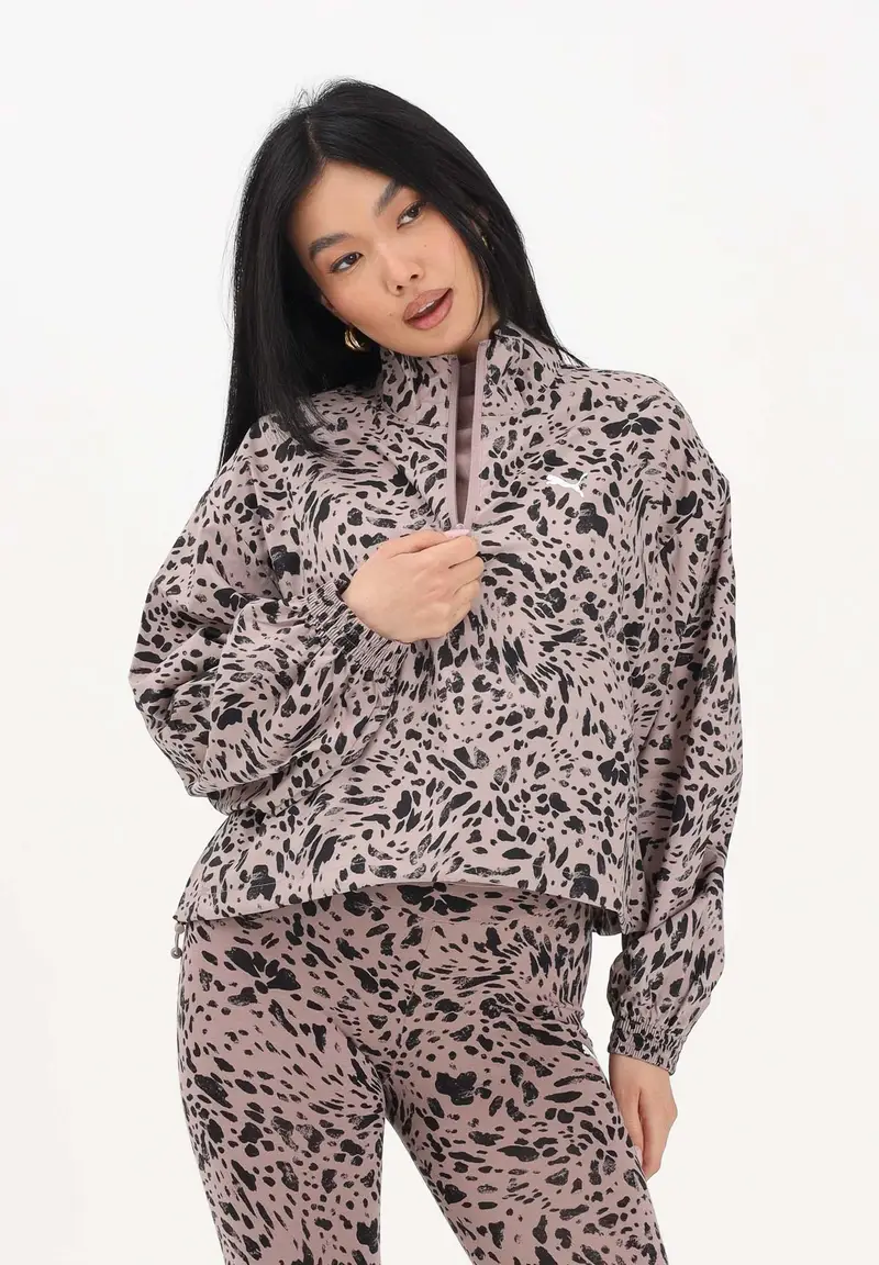 Giacca a vento Essentials Animal Print rosa da donna miniatura 2