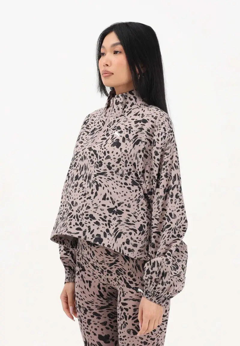 Giacca a vento Essentials Animal Print rosa da donna