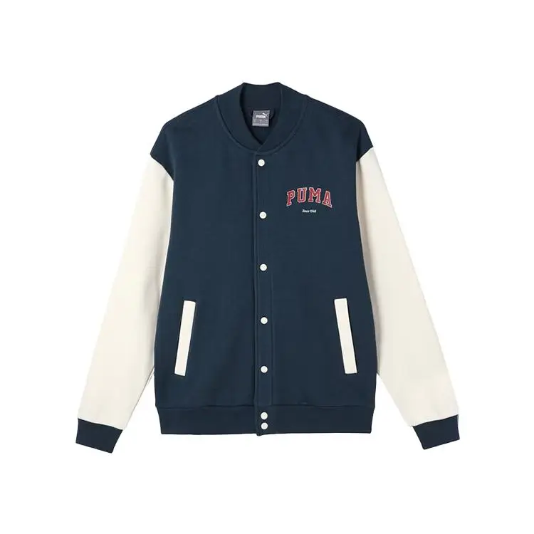 Giacca da baseball Puma Varsity Track Vintage Casual con lettera monopetto a maniche lunghe da uomo giacche Blu notte 679341-16 XL