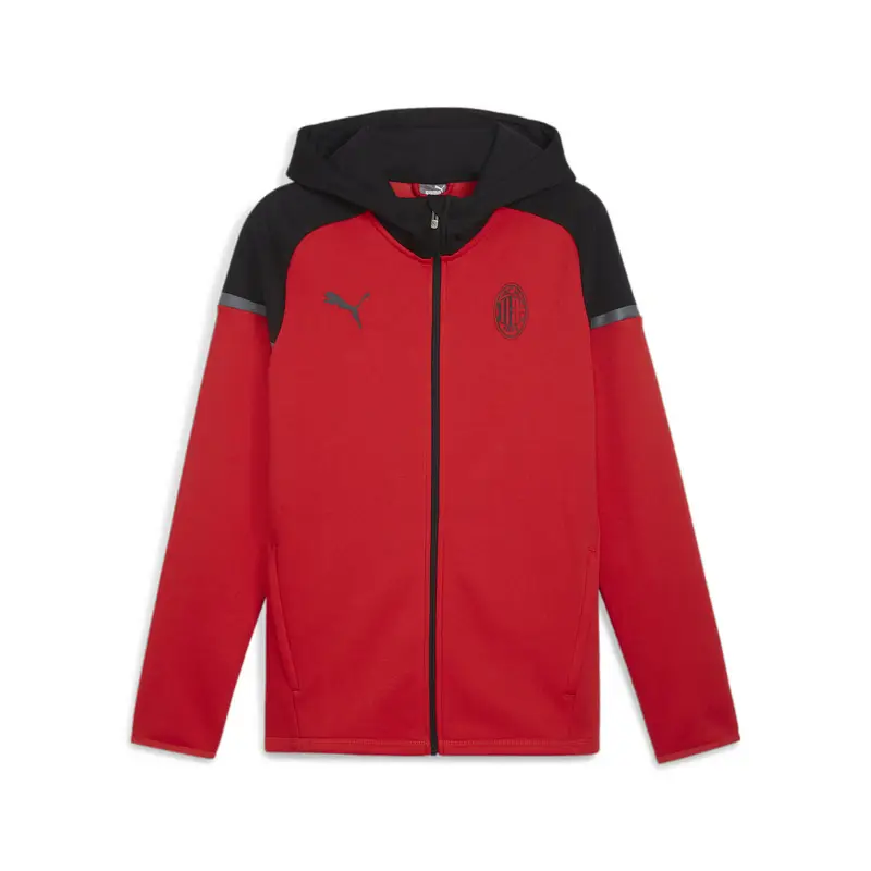 Giacca da calcio con cappuccio AC Milan Casuals PUMA For All Time Red Black | Puma Rosso
