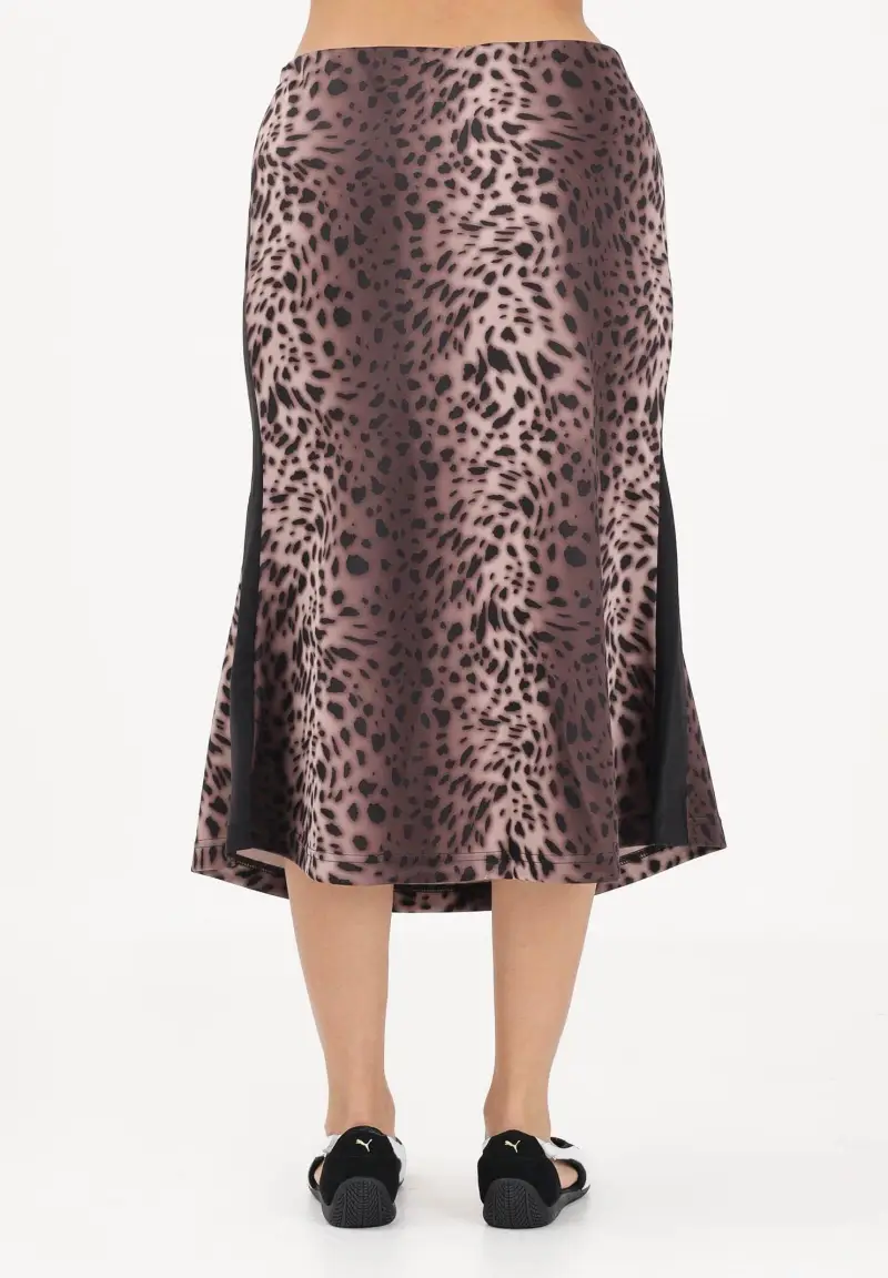 Gonna midi T7 Leo Luxe Track marrone da donna miniatura 3