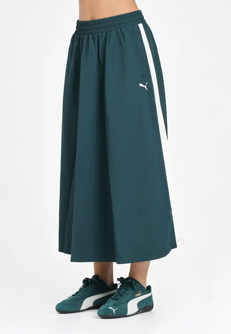 PUMA Gonna midi T7 verde da donna