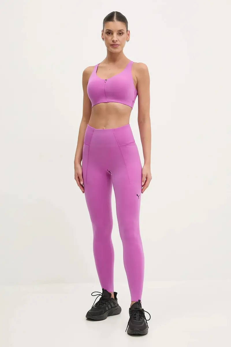 leggings da allenamento colore violetto 525766 Rosa miniatura 2