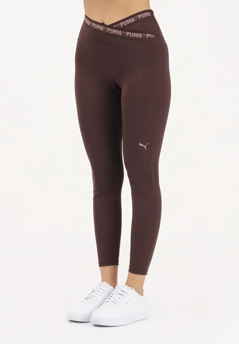 Leggings W STRONG CROSS FRONT TIGHT 7/8 marrone da donna
