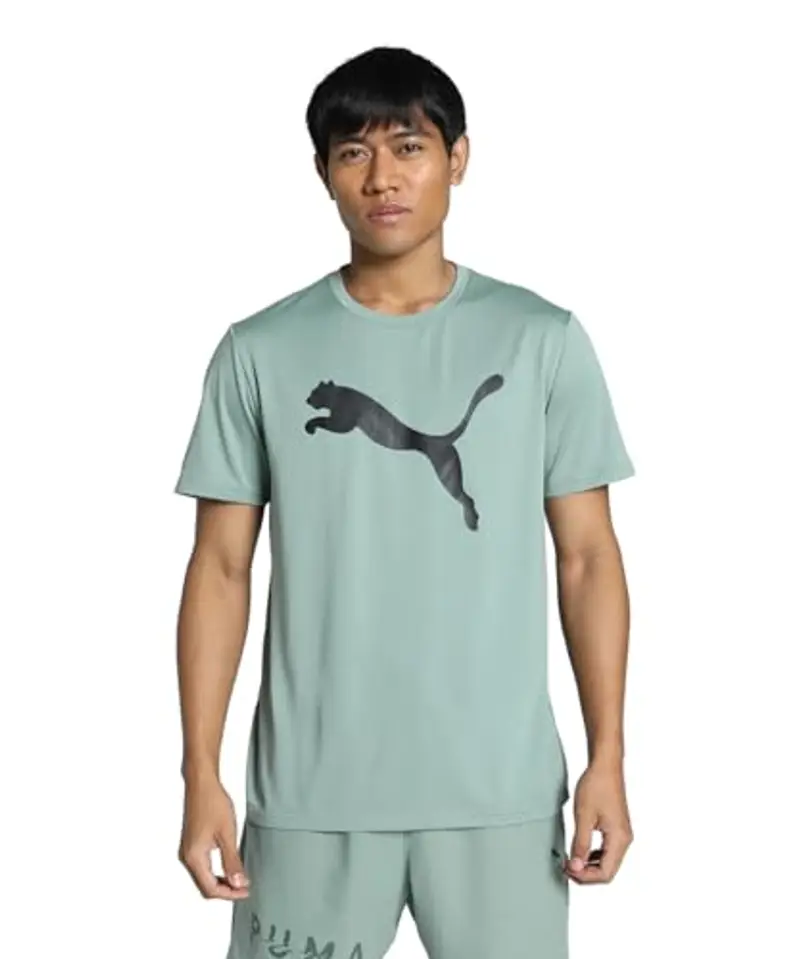 PUMA M TAD Essentials Solid Cat Tee (CF Big Cat), Magliette Unisex - Adulto, Green Moon,