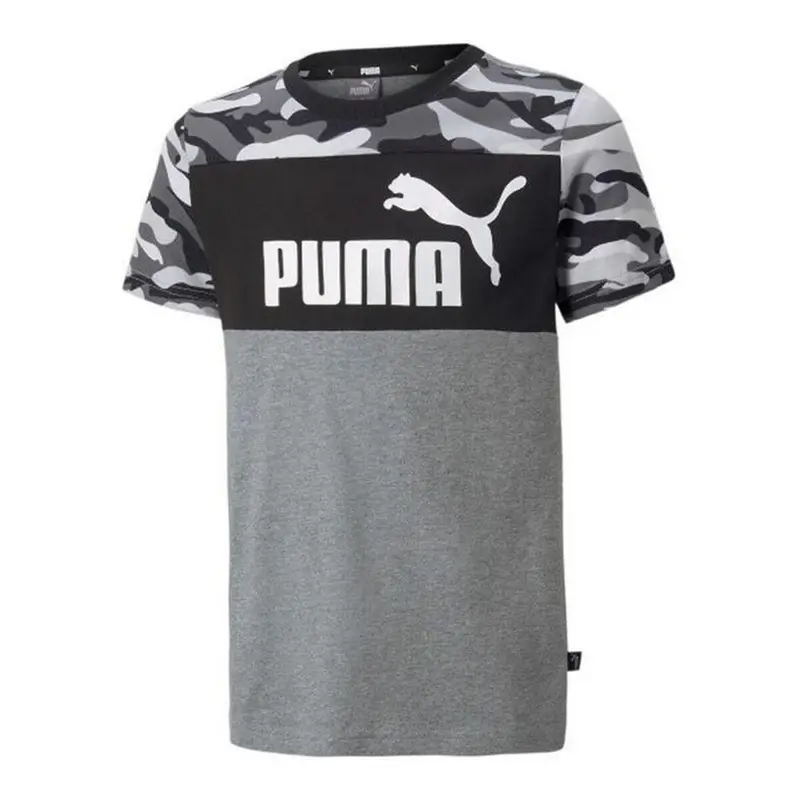 Maglia a Maniche Corte Bambino Puma ESS+ Camo Nero | Puma