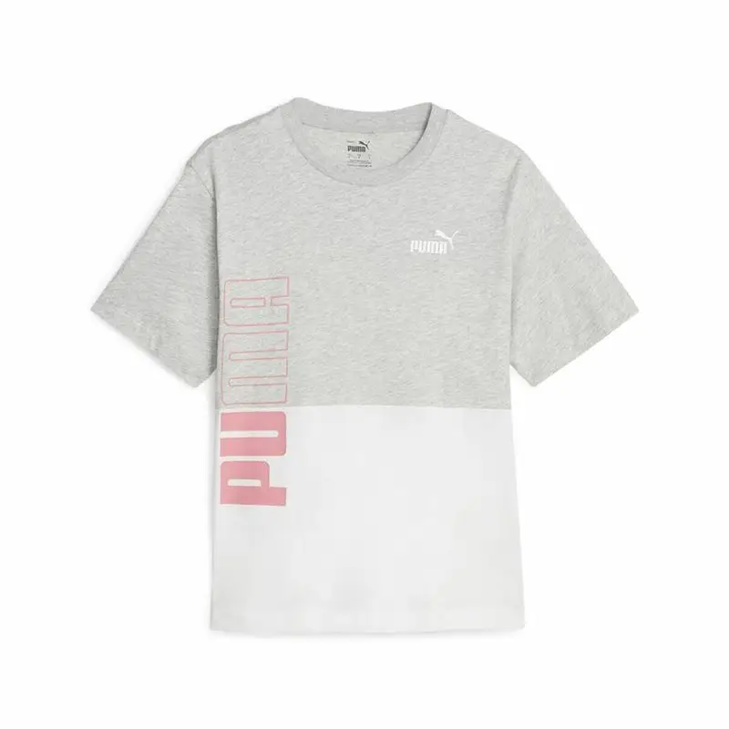 Maglia a Maniche Corte Donna Puma Power Colorblock Bianco | Puma Grigio