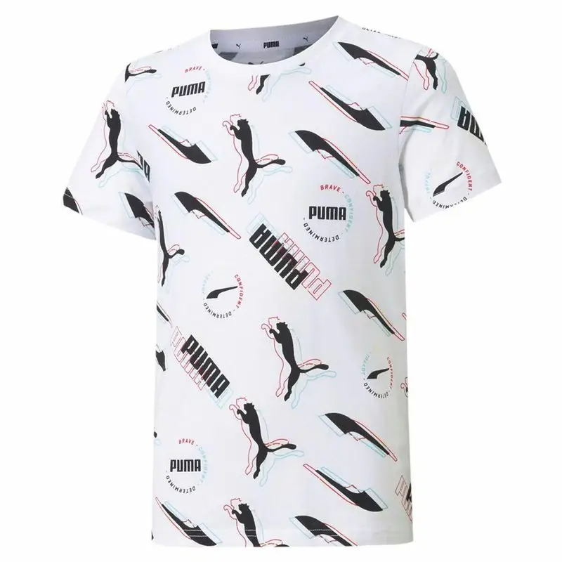Maglia a Maniche Corte per Bambini Puma AOP Bianco | Puma