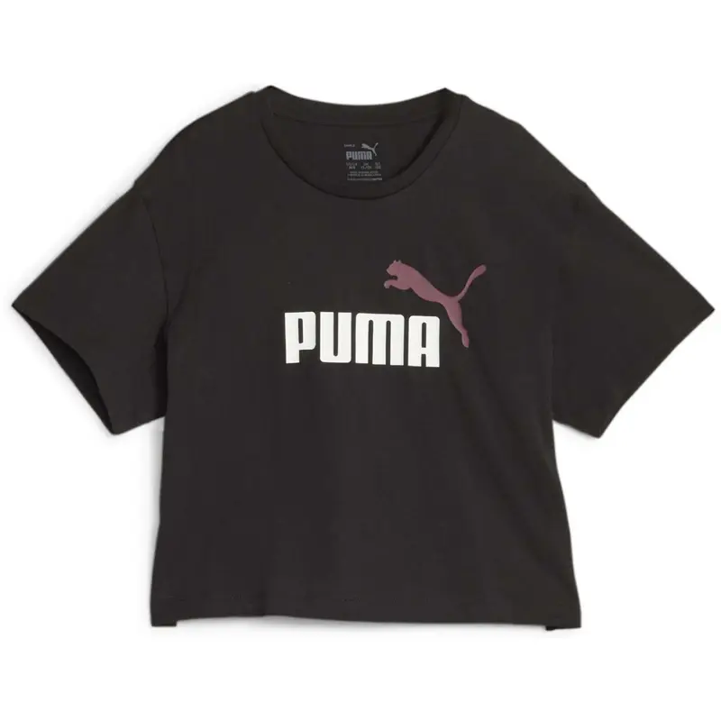 Maglia a Maniche Corte per Bambini Puma Girls Logo Cropped Nero | Puma