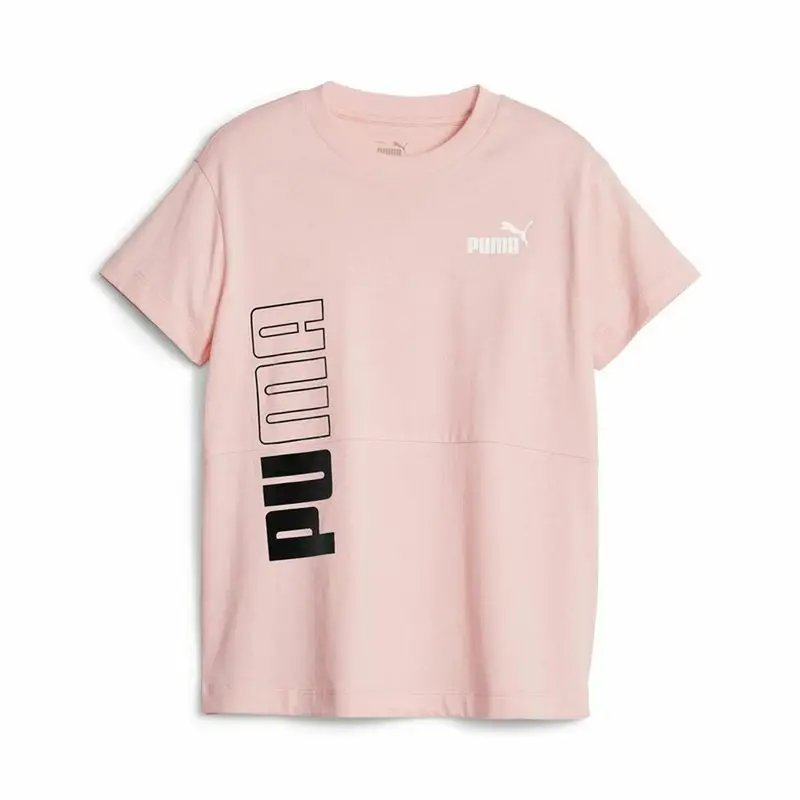 Maglia a Maniche Corte per Bambini Puma Power Colorblock Salmone | Puma Rosa salmone
