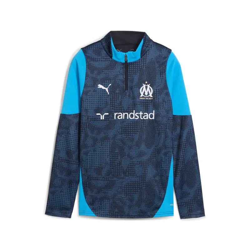 Maglia da allenamento 1/4 zip bambino OM 2025/26 Bleu