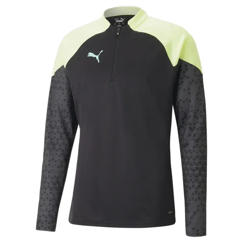 Maglia da calcio con zip corta IndividualCUP da uomo PUMA Black Fast Yellow | Puma Nero