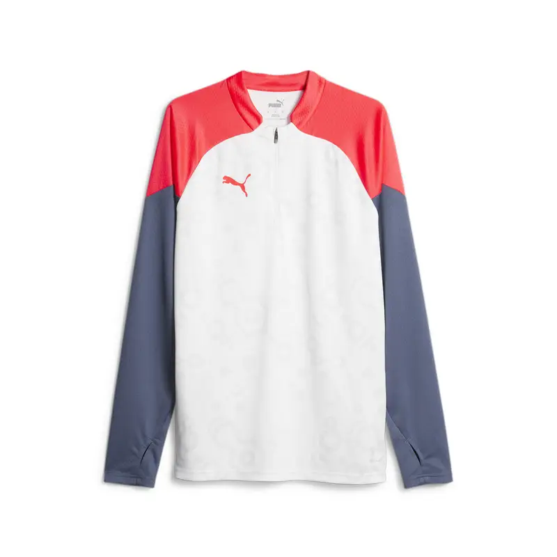 Maglia da calcio con zip corta individualCUP da uomo PUMA White Fire Orchid Red | Puma Bianco