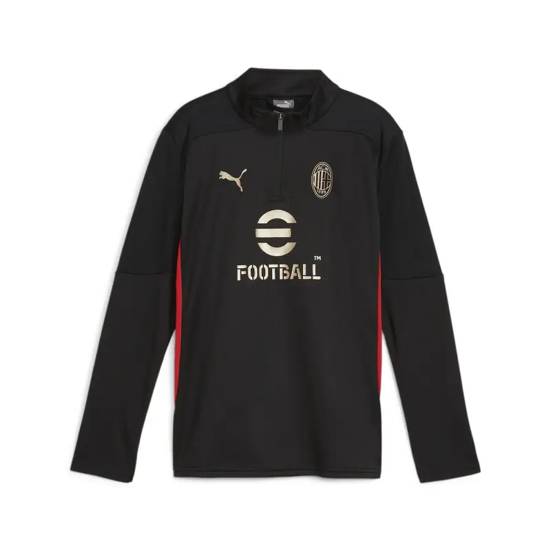 Maglia da training AC Milan con zip corta da ragazzo PUMA Black For All Time Red | Puma Nero