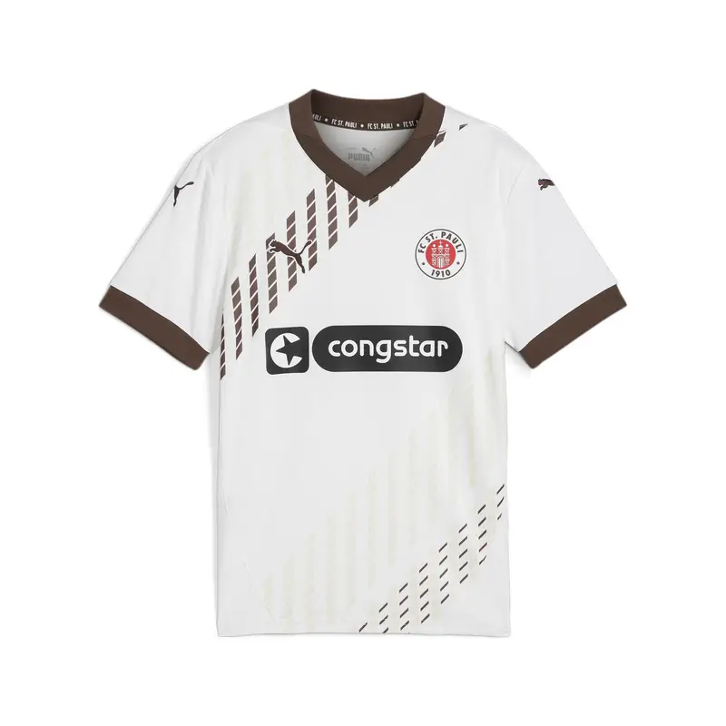Maglia gara Away FC St. Pauli 24/25 per ragazzi PUMA White Espresso Brown | Puma Bianco