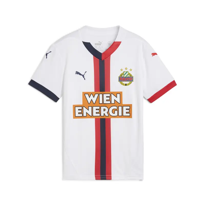 Maglia gara Away SK Rapid Wien 24/25 per ragazzi PUMA White Red Navy Blue | Puma Bianco