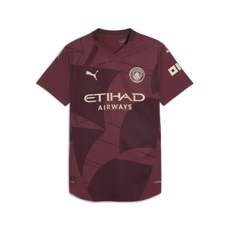 Maglia gara Third Manchester City Authentic 24/25 da uomo PUMA Dark Jasper Red | Puma Rosso