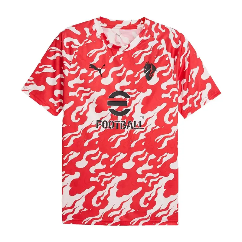 Maglia Maniche Corte Ac Milan Pre Match Away 25-26 Bianco Rosso Uomo M