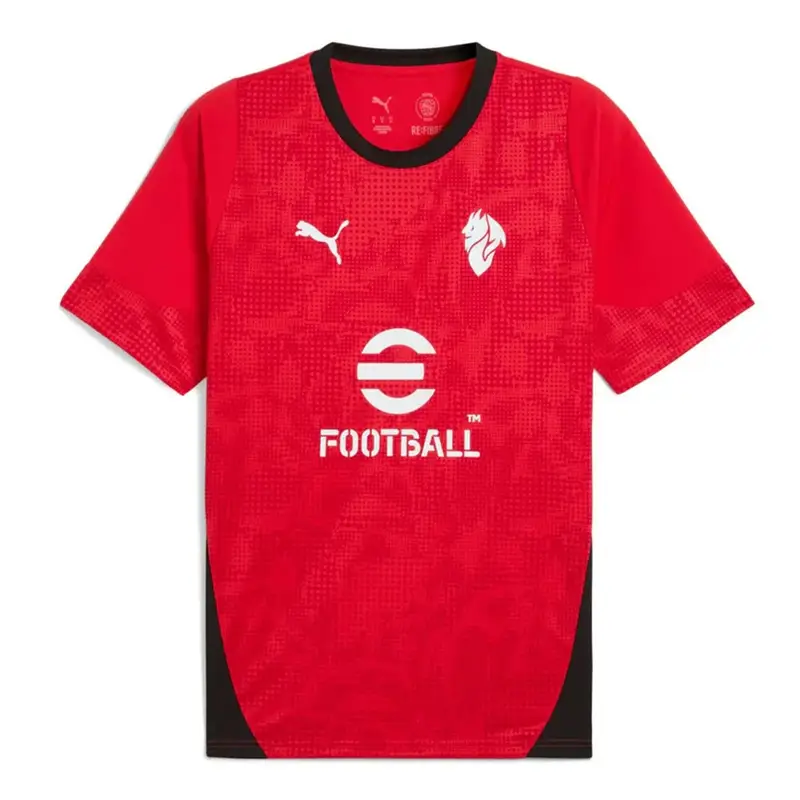 Maglia Maniche Corte Ac Milan Training Nero Rosso Uomo S