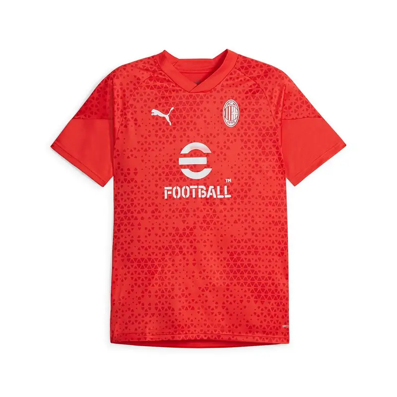 Maglia Maniche Corte Ac Milan Training Rosso Bianco Uomo XL