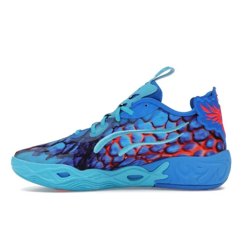 Puma MB 04 Lo Alien Skins Sneakers Unisex Blu e Rosa Luminoso miniatura 3