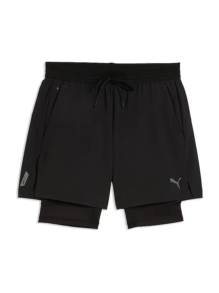 Pantaloncini da allenamento da uomo PWRMODE Dryelite 2in1 nero | S