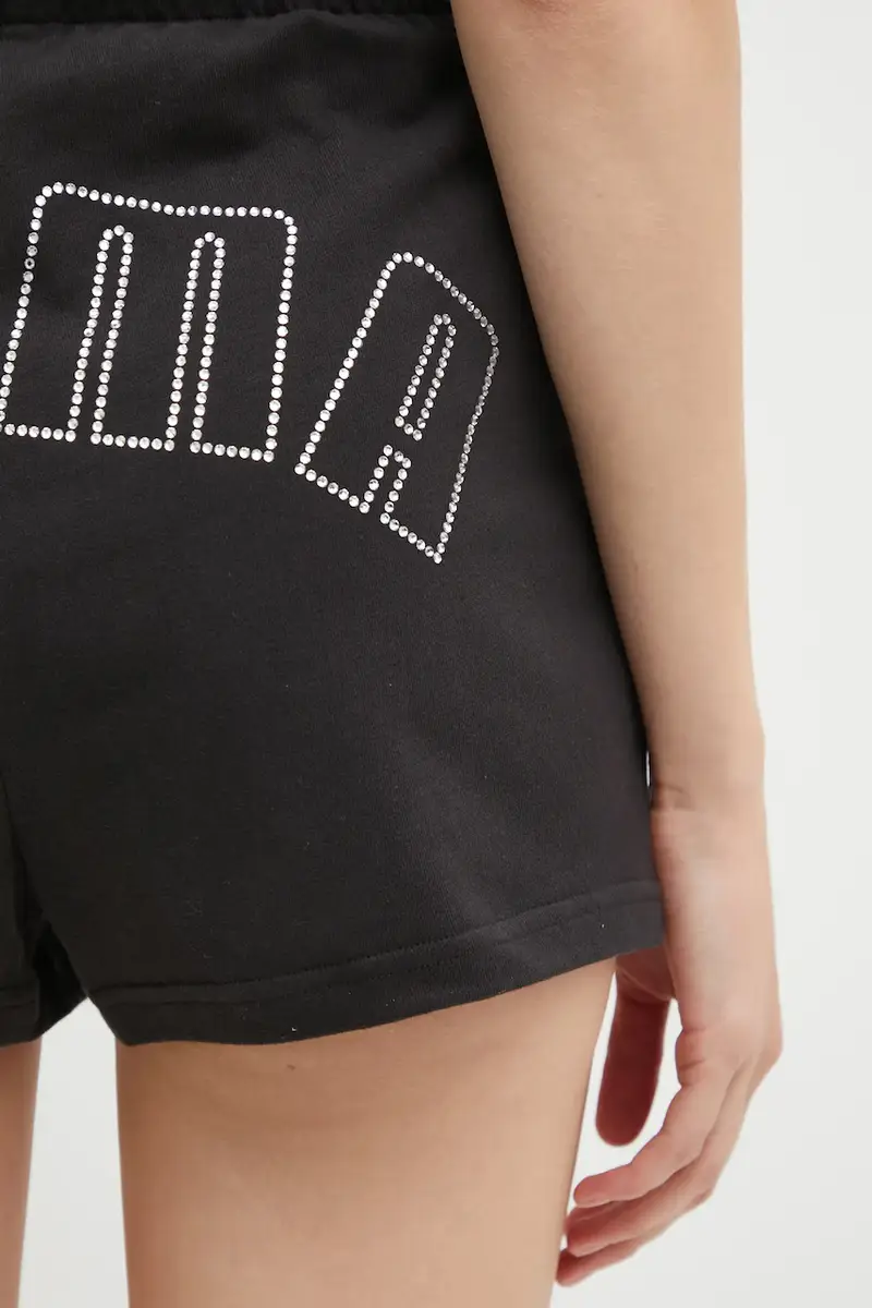 pantaloncini in cotone PUMA x A$AP ROCKY donna colore nero con applicazione 635071 miniatura 4