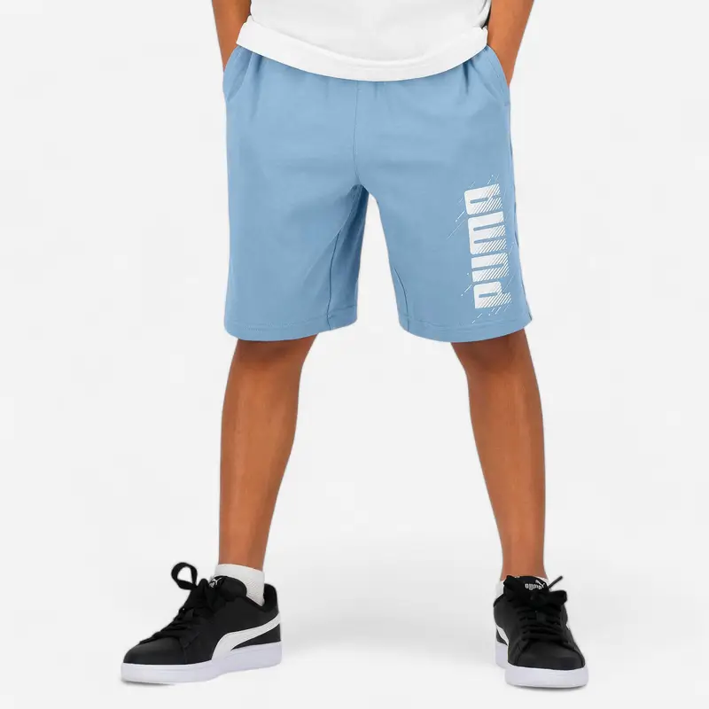 Pantaloncini Puma bambino ginnastica regular fit cotone azzurri | Puma Celeste