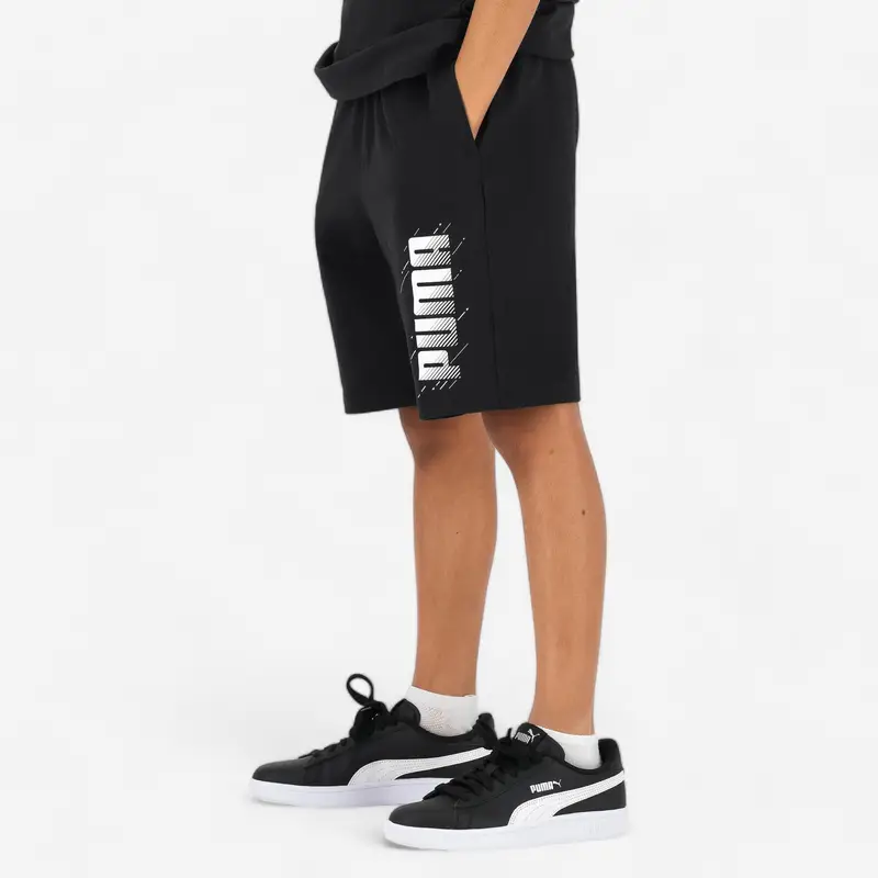 Pantaloncini Puma bambino ginnastica regular fit cotone neri stampati | Puma