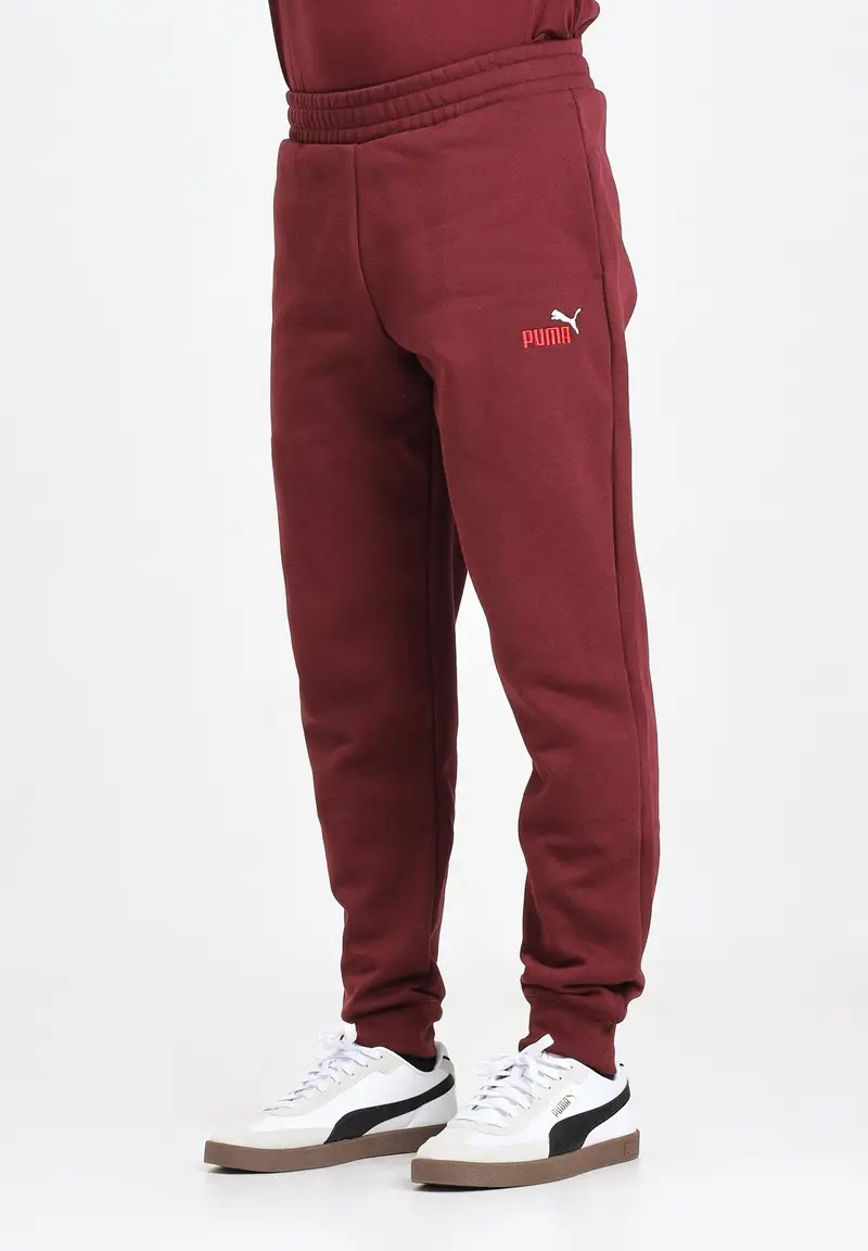 Pantalone sportivo Essentials con logo N. 1 bicolore bordeaux da uomo