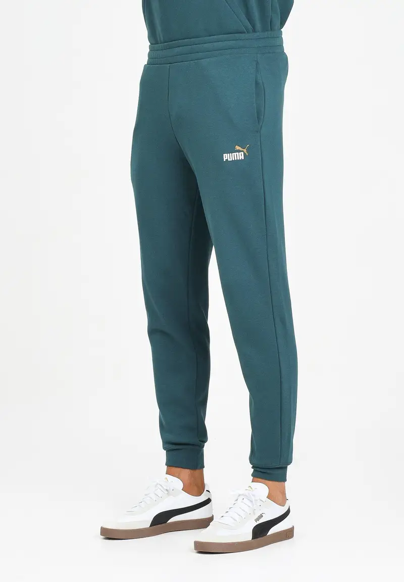 PUMA Pantalone sportivo Essentials con logo N. 1 bicolore verde petrolio da uomo