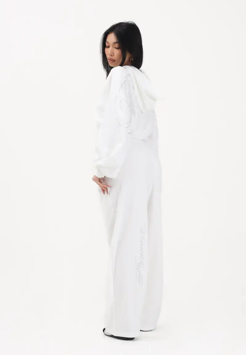 Pantalone sportivo Essentials Graphics bianco da donna miniatura 2